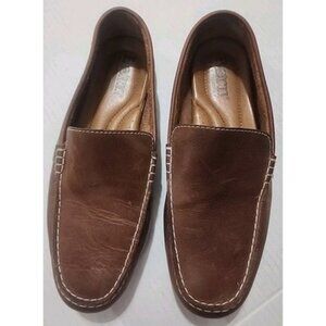 Born Mens Allan Driving Shoes Moccasins Loafers Slip One Brown Leather Size 9.5